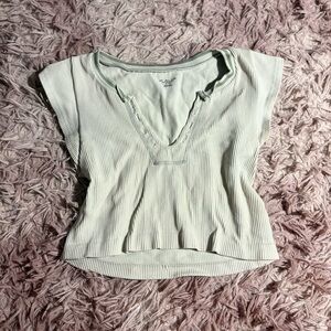 Urban Outfitters Light Gray Ribbed Tee